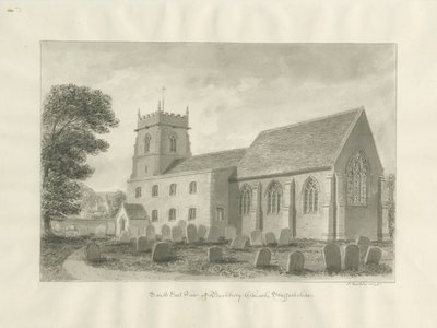 Kościół w Bushbury: rysunek w sepii, 1845 autorstwa John Buckler