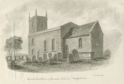 Kościół Cauldon: rysunek w sepii, 1844 autorstwa John Buckler