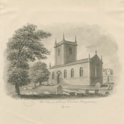 Kościół Chapel Chorlton: rysunek w sepii autorstwa John Buckler