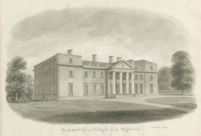 Chillington Hall: rysunek w sepii autorstwa John Buckler