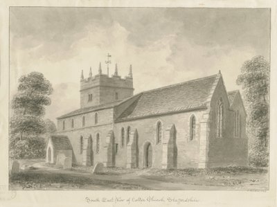 Colton Church: rysunek w sepii, 1842 autorstwa John Buckler