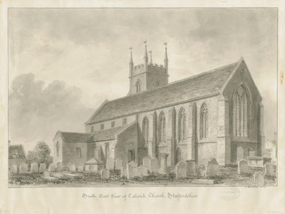 Kościół Colwich: rysunek w sepii, 1841 autorstwa John Buckler