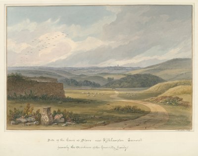 Kornwalia - Kilkhampton - Miejsce domu w Stowe, 1827 autorstwa John Buckler