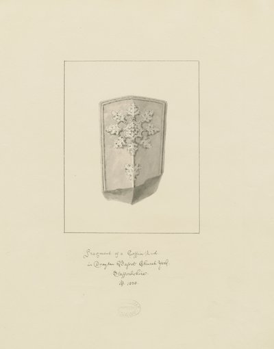 Drayton Bassett Church - Wieko trumny: rysunek w sepii, 1838 autorstwa John Buckler