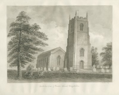 Kościół Ellastone: rysunek w sepii, 1847 autorstwa John Buckler