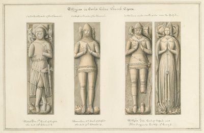 Essex - Earls Colne Church - Wizerunki: rysunek w sepii, 1824 autorstwa John Buckler