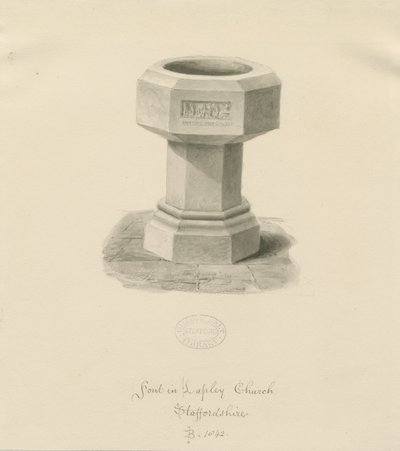 Czcionka w Lapley Church: rysunek w kolorze sepii autorstwa John Buckler