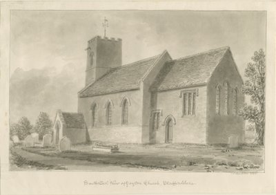 Kościół Gayton: rysunek w sepii, 1841 autorstwa John Buckler