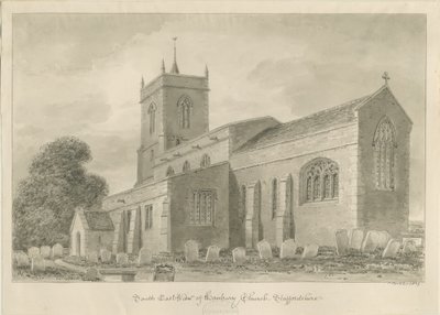 Hanbury Church: rysunek w sepii autorstwa John Buckler