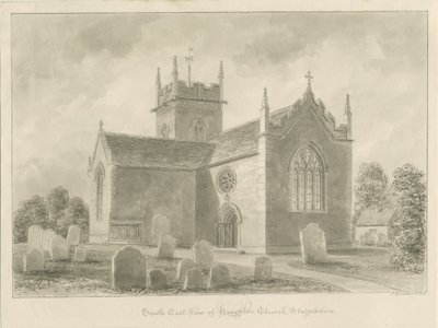 Kościół Haughton: rysunek w odcieniu sepii, 1842 autorstwa John Buckler