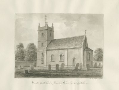 Himley Church: rysunek w sepii autorstwa John Buckler