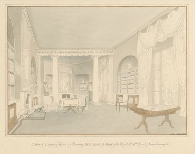 Kent - Bromley Hill - Wnętrze salonu biblioteki, 1816 autorstwa John Buckler