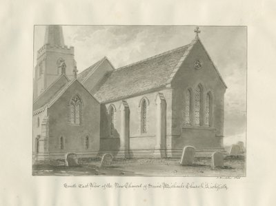 Lichfield - Prezbiterium kościoła św. Michała: rysunek w sepii autorstwa John Buckler