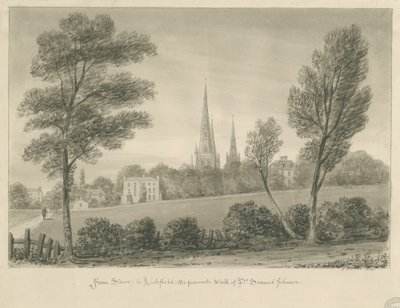 Lichfield - Stowe: rysunek w sepii autorstwa John Buckler