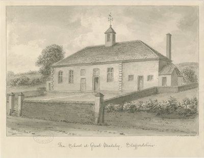 Madeley - Wolna szkoła: rysunek w sepii, 1840 autorstwa John Buckler