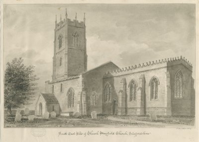 Kościół Mayfield: rysunek w sepii, 1839 autorstwa John Buckler
