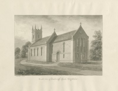 Newborough Church: rysunek w sepii autorstwa John Buckler