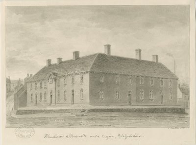 Newcastle-under-Lyme - Przytułki: rysunek w sepii, 1840 autorstwa John Buckler