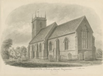Kościół Norbury: rysunek w odcieniu sepii, 1843 autorstwa John Buckler
