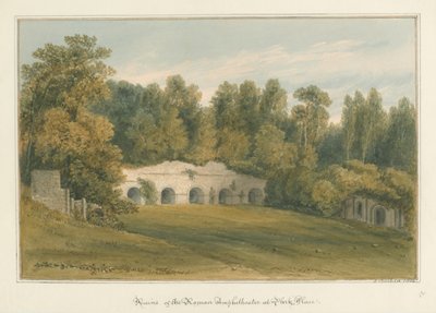 Oxfordshire – Henley upon Thames – rzymski amfiteatr w Park Place, 1826 autorstwa John Buckler