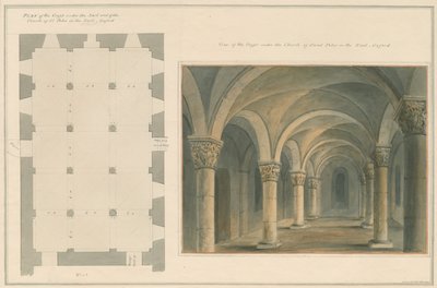 Oxfordshire – Oxford – Krypta św. Piotra we wschodnim kościele, 1803 autorstwa John Buckler