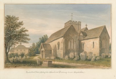 Oxfordshire – Kościół Shiplake i plebania, 1830 autorstwa John Buckler