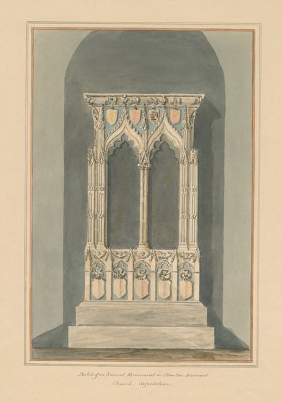 Oxfordshire – Kościół Stanton Harcourt – Pomnik, 1803 autorstwa John Buckler