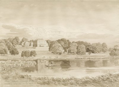 Patshull House: rysunek w sepii, 26 sierpnia 1820 autorstwa John Buckler