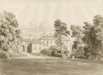 Patshull House: rysunek w odcieniu sepii, sierpień 1820 (rysunek) autorstwa John Buckler