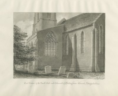 Pattingham Church - East Window: rysunek w sepii, 1846 autorstwa John Buckler