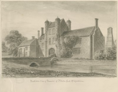 Pilaton Hall: rysunek w sepii, 1841 autorstwa John Buckler