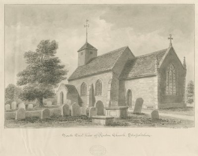 Kościół w Ranton: rysunek w sepii, 1842 autorstwa John Buckler