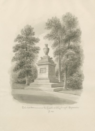 Shugborough - Pomnik Kota: rysunek w sepii autorstwa John Buckler