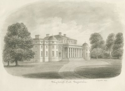 Shugborough Hall: rysunek w sepii, 1843 autorstwa John Buckler