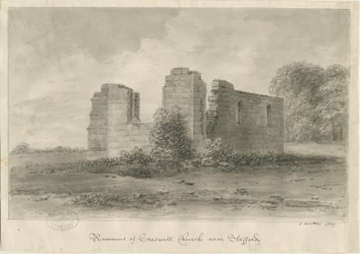 Stafford - Kaplica Creswell: rysunek w sepii, 1837 autorstwa John Buckler