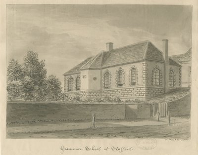 Stafford - Gimnazjum: rysunek w sepii, 1837 autorstwa John Buckler