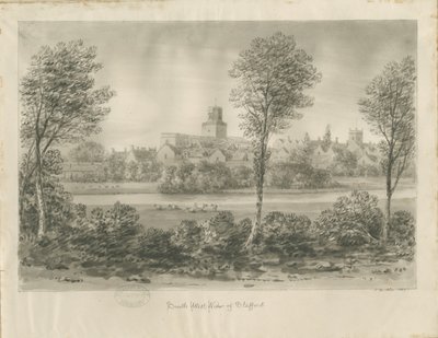 Stafford - South West Widok: rysunek w sepii autorstwa John Buckler