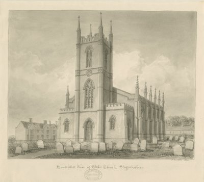Kościół Stoke-upon-Trent [Nowość]: rysunek w sepii autorstwa John Buckler