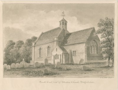 Kościół Stretton: rysunek w sepii, 1842 autorstwa John Buckler