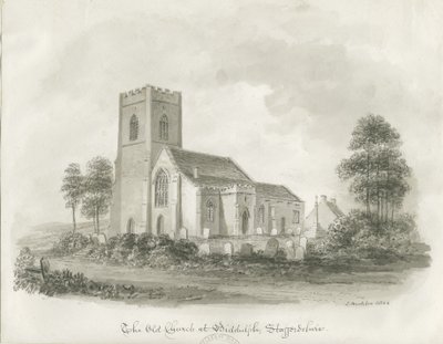 Stary kościół w Biddulph, Staffordshire, 1844 autorstwa John Buckler