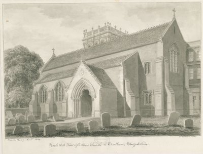 Trentham - New Church: rysunek w sepii, 1844 autorstwa John Buckler