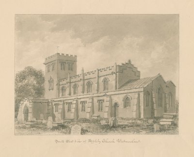 Westmorland - Kościół Appleby: rysunek w sepii, 1800 autorstwa John Buckler