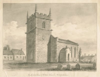 Kościół Wetton: rysunek w sepii, 1839 autorstwa John Buckler
