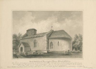 Wiltshire – Kościół Manningford Bruce: rysunek w sepii, 1806 r. autorstwa John Buckler
