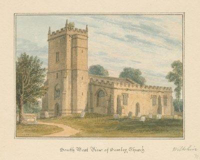 Wiltshire - Kościół Semley, 1817 autorstwa John Buckler