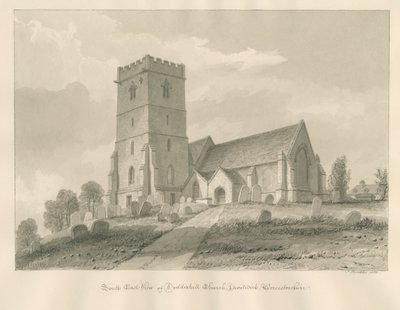 Worcestershire – Droitwich – Kościół Dodderhill: rysunek w sepii autorstwa John Buckler