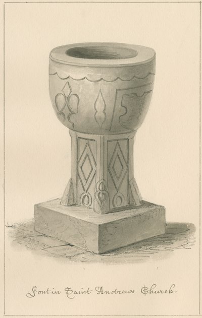 Worcestershire - Droitwich - Czcionka kościoła św. Andrzeja, 1833 autorstwa John Buckler