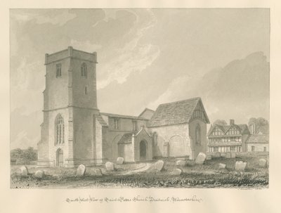 Worcestershire - Droitwich - Kościół św. Piotra: rysunek w sepii, 1833 autorstwa John Buckler