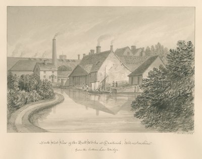 Worcestershire - Droitwich - Warzelnia soli: rysunek sepii, 1833 autorstwa John Buckler