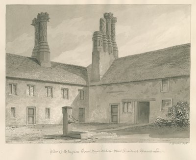 Worcestershire - Droitwich - Staynors Court: rysunek sepii, 1833 autorstwa John Buckler